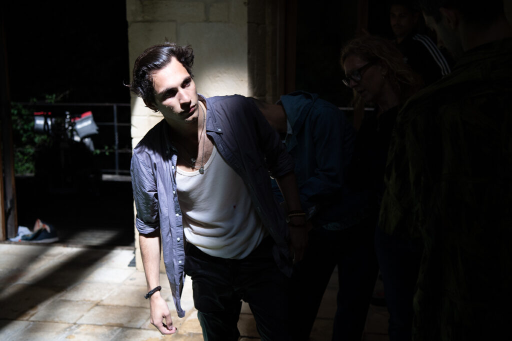 Barney Harris getting prepped for the short film It's Me